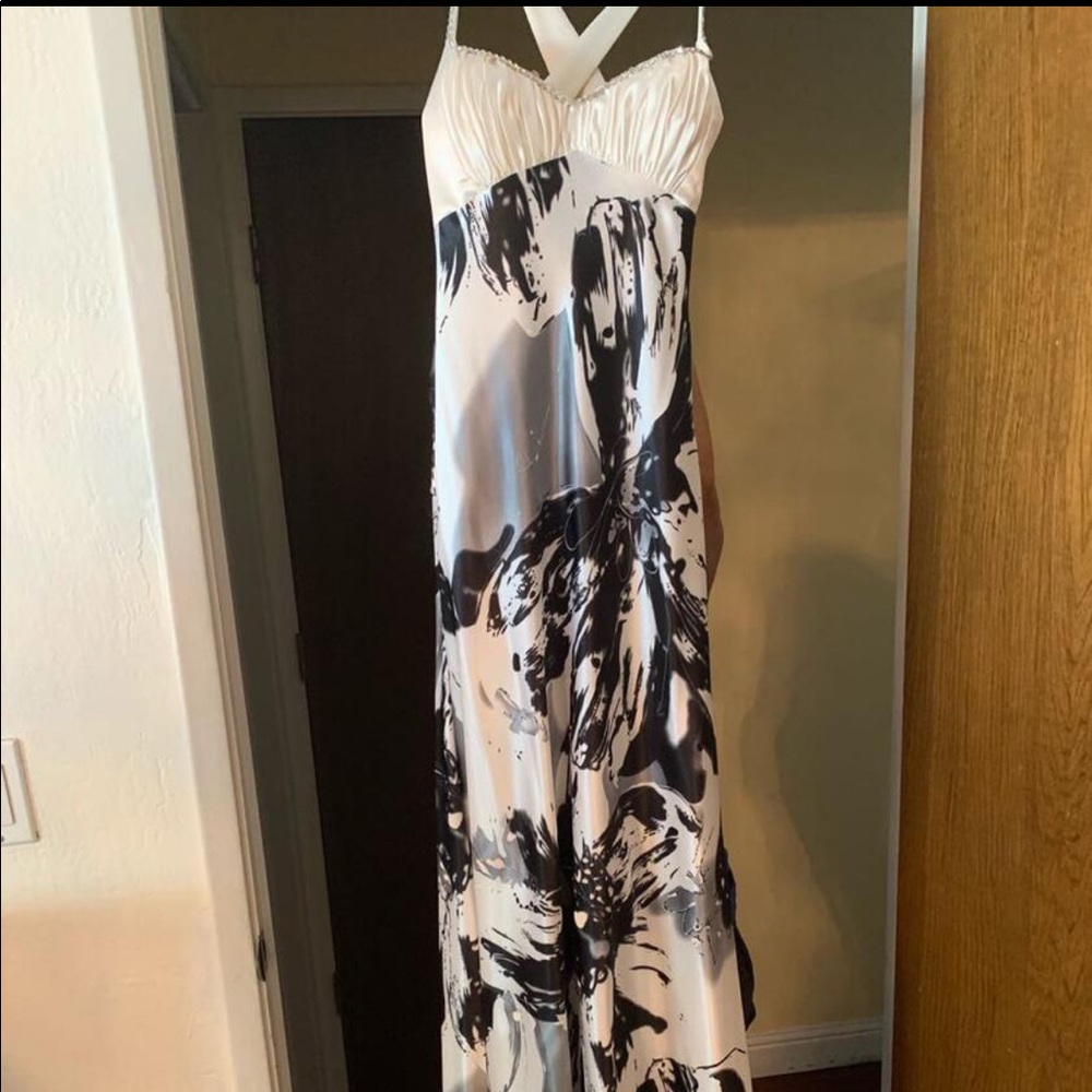 Black and white with rhinestone dress